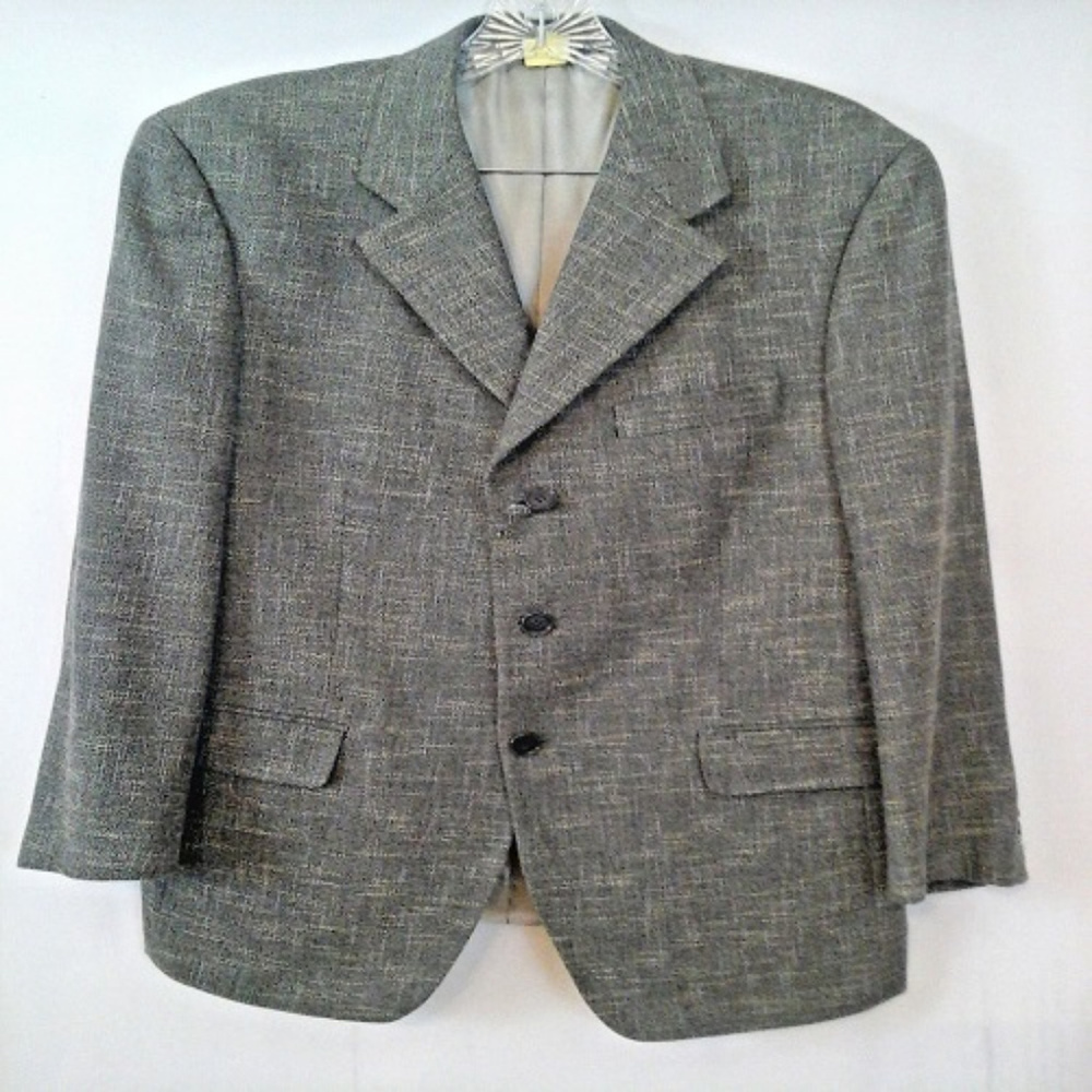 Chiavari Gray 40S Men's Tweed Blazer Made in Italy